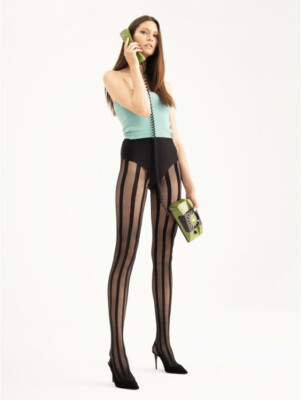 Collant Moda Velato Tuttonudo 20 DENARI Righe Verticali Velate e