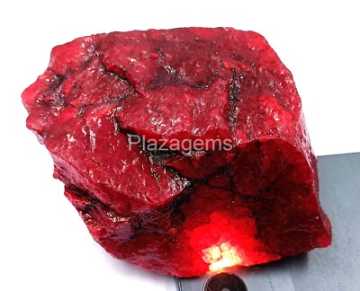 NATURAL CERTIFIED 4300 CT AFRICAN RED RUBY ROUGH EARTH MINED LOOSE GEMSTONE EKM