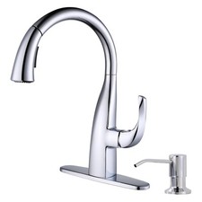 Single Handle Pull Down Sprayer Kitchen Faucet with Soap Dispenser