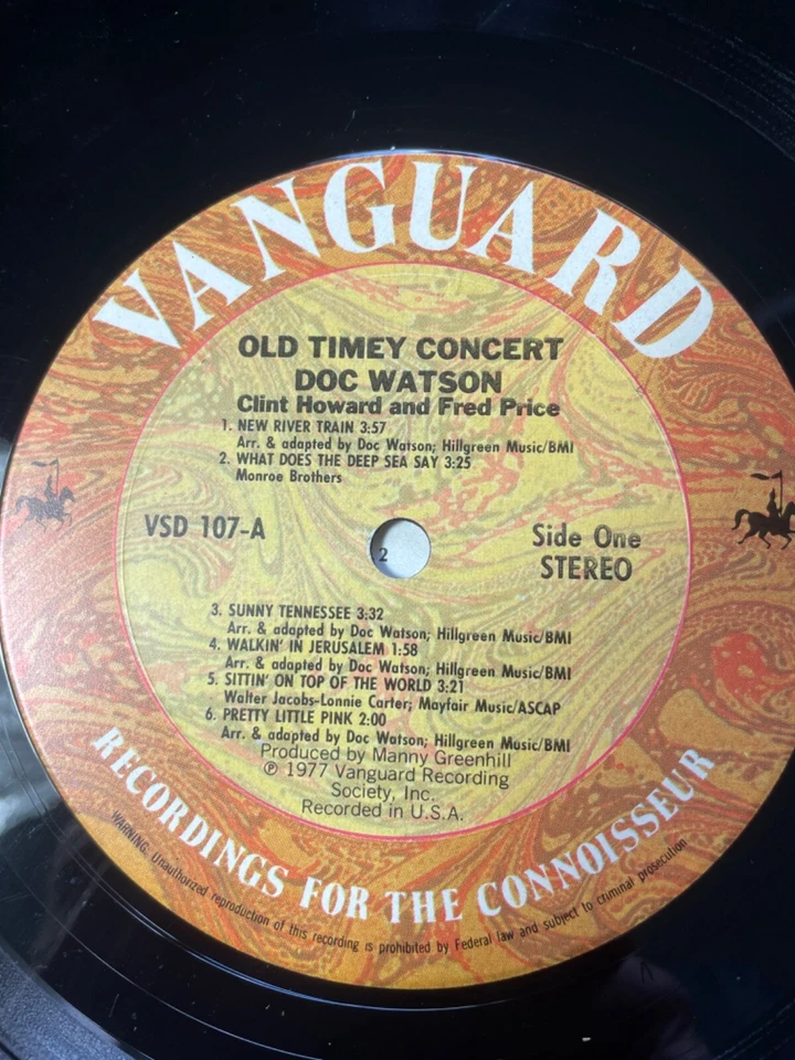 OLD TIMEY CONCERT DOC WATSON , CLINT HOWARD AND FRED PRICE 2X-LP ALBUM - Image 3 of 4