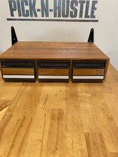 Vintage 3 Drawer Audio Cassette Tape Storage Box Faux Wood Holds 36 Tapes