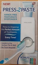 Press 2 Paste-Hands Free Automatic Toothpaste Dispenser and Toothbrush Holder