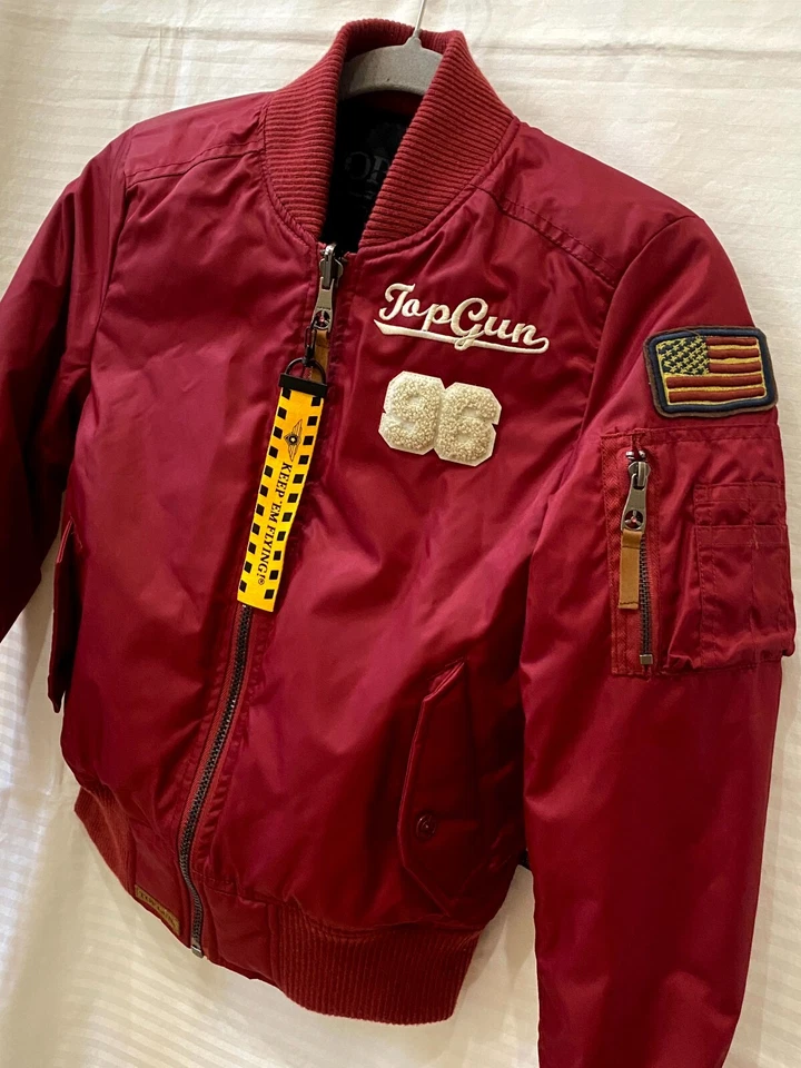 Top Gun MA 1 Miss Eye of the Tomcat Reversible Bomber Jacket | Red | Mens XS - Image 2 of 4