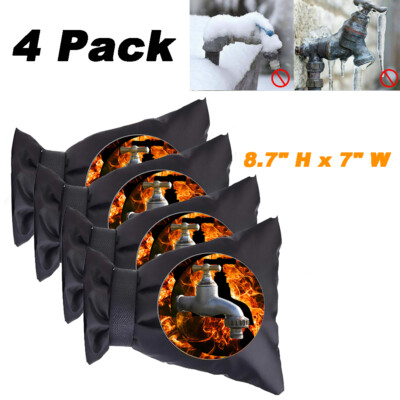 #ad 4 Pack Outdoor Faucet Covers for Winter Freeze Protection Waterproof Reusable $12.34
