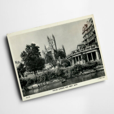 A6 PRINT - Vintage Somerset - Parade Gardens and Abbey, Bath (b)
