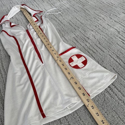 Vintage Frederick's Hollywood Lingerie Naughty Nurse Dress Size XS White Red - 第 10/15 張圖片