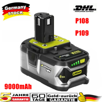 18V 9.0Ah P109 Akku für RYOBI One Plus Lithium RB18L50 P108 P104 Tool Batterie