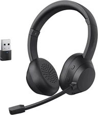 Wireless Headset, Wireless Headset with Mic for Work(Noise Cancelling), Wireless