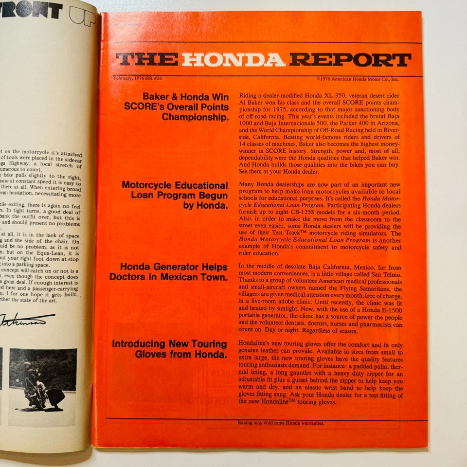 Revista de motocicletas Cycle World Australia febrero 1976 Foto 4 de 4