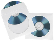Image of Hama CD / DVD Pack of 50 Paper Protective Storage Sleeves - White #62671 (UK)