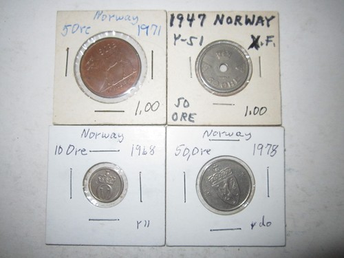 13 COINS FROM NORWAY,CHILE & NETHERLANDS -1913 - 1978 - IN COIN SLEEVES- TUB A27 - Picture 5 of 6