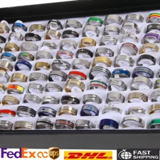 100x Wholesale Mixed Rings Bulk Finger Band Ring Lot Men/Women Jewelry Fashions