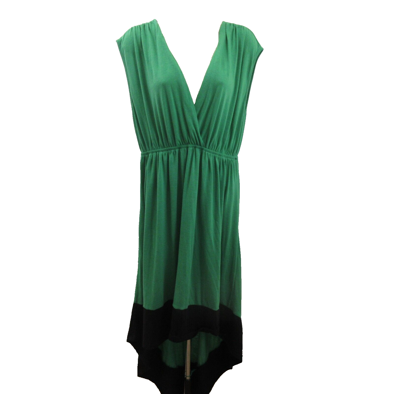Love Delirious Los Angeles Dress Size 2X Hilow VNeck Green w/Black