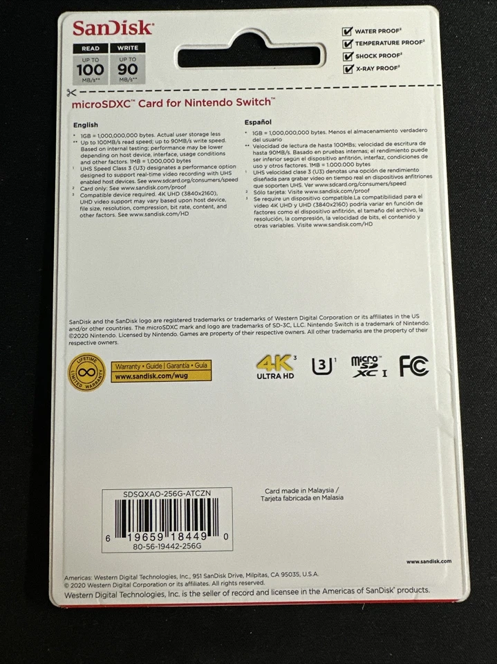 SanDisk SDSQXAO256GGNCZN 256 GB Memory Card - Image 2 of 2