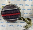 Vintage Desert Scout Canteen Camping Hunting Striped Wool Covered Metal Plastic 