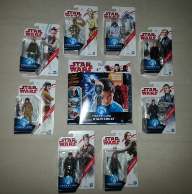 Star Wars, 8x Figuren + Starter Set mit Extra-Figur, Force Link, Hasbro, MOC NEU