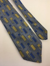 Vintage 1970s Wide Mens Wembley Woven Tie Geometric Abstract Modern Pattern 9