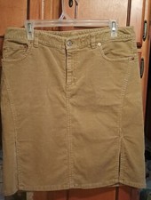 Ladies Brown Tan Khaki Corduroy Skirt American Eagle Outfitters Size 6 Y2k