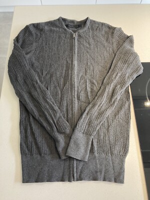 Allsaints Mens grey Knit Cardigan Size x Small grey Zip Up Jumper