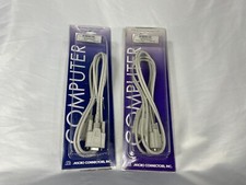 Micro Connectors 6 ' serial extension cable DB9 male to female - set of 2