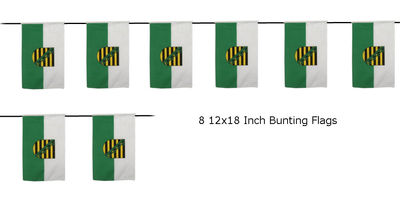 German Saxony Germany 12x18 Bunting String Flag Banner (8 Flags)