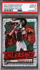 2021 PANINI DONRUSS FERNANDO TATIS JR #UNL-15 UNLEASHED VECTOR PRIZM PSA 10 GEM
