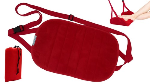 Fußstütze Hängematte größere dickere Größen & weicher Samtbezug rot Essential Travel