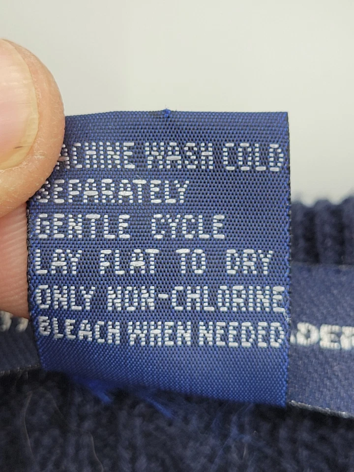 Suéter Cotton Traders para Hombres Grande Azul Tejido con Cable Cuello Redondo Pullover 100% Algodón Foto 4 de 4