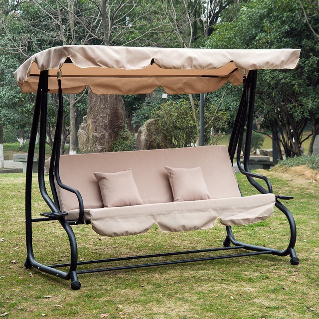 Outdoor 3 Person Patio Porch Swing Hammock Bench Canopy Loveseat Convertible Bed Outdoor 3 Person Patio Porch Swing Hammock Bench Canopy Loveseat Convertible Bed
