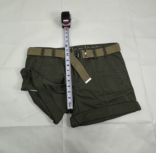 NWT Calvin Klein Jeans Women's Green Khaki Shorts Size 12 Belted Chino Hiking - Picture 6 of 10