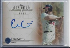 EVAN GATTIS 2014 TOPPS TRIBUTE REFRACTOR BRAVES ON CARD AUTO #D 28/35