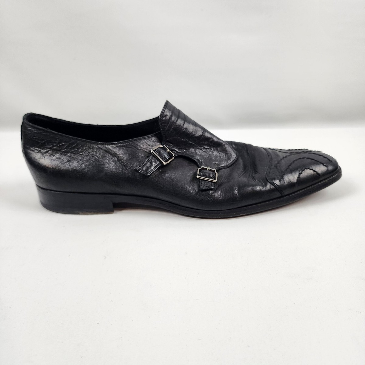 Calzolai Dal 1896 Barracuda Mens Black Leather Shoes Made in 