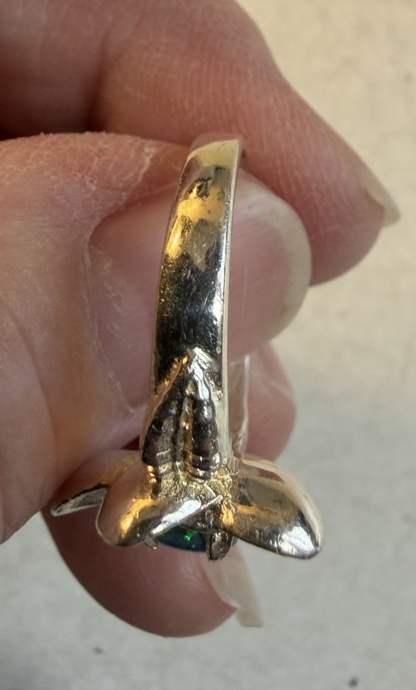 Aussie Opal Dublet Stone 925 Solid Silver Flower … - image 4