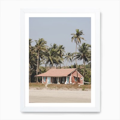 Strandhaus Kunstdruck gerahmt Wandbild Poster Leinwanddruck Bild