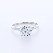 Solitaire Engagement Ring Petite 14K Gold 1.50 CT Round Lab-Grown Diamond D VS1