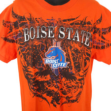 Vintage Boise State Broncos T Shirt Mens Size Large Orange 90s NCAA University