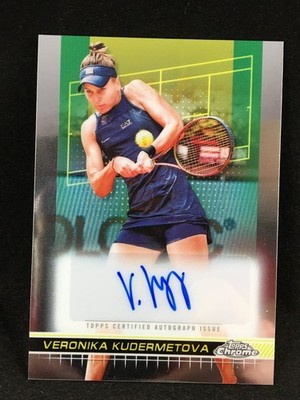 Veronika Kudermetova 2024 Topps Chrome Tennis AUTOGRAPH #TCA-VKA Auto C