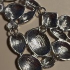 Silver Tone Black Glass Necklace & Earrings Set, Fashion Jewelry vintage — photo 10