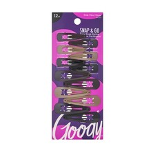 Goody Snap Hair Clips 12 Count Assorted Dark Metal Comfortable Hold for All H...