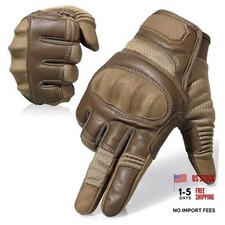Touchscreen Full Finger Gloves for Men, Padded Outdoor Gloves Medium Brown