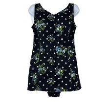 1960s 1970s VTG Bathing Suit Swimsuit Floral Polyester Large Grisuten Germany