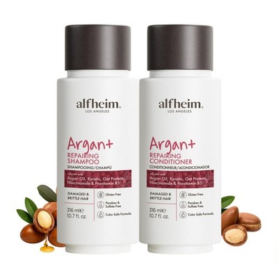 Argan+ Repairing Shampoo & Conditioner Set for Dry, Damaged & Frizzy Hair wit...