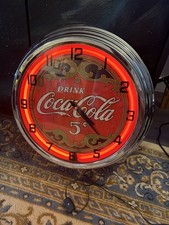 17 Drink Coca-cola 5 Cent Coke Sign Neon Light Retro Vintage Style Clock