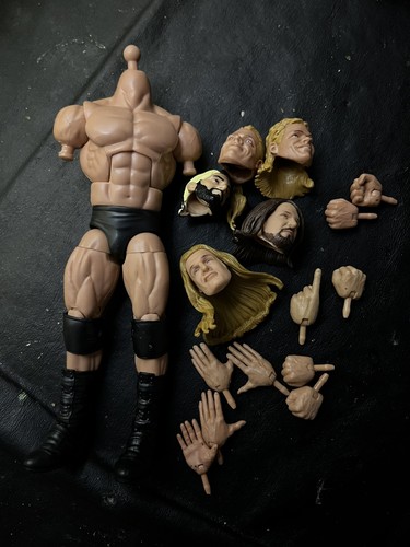 WWE Elite Figure Lot 1 Body 5 Heads 5 Sets Hands HHH Aj Styles Lex Luger Parts
