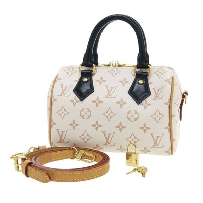 Louis Vuitton Dunne Speedy Bandoulière 20 White Monogram