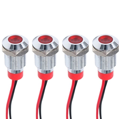 4PCS 10mm LED Indicator Lights with Waterproof Rating for Heavy Duty Use
