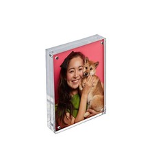 Clear Acrylic Magnetic Photo Frame Block 5" x 7"
