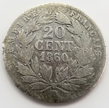 FRANCE 20 Centimes 1860 BB - Napoléon III EMPEREUR KM#808 201/37