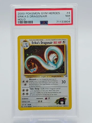 ERIKA'S DRAGONAIR 2000 POKEMON GYM HEROES 4/132 RARE HOLO PSA 7 Q1518