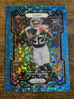 2023 Panini Prizm Tyjae Spears No Huddle Blue Prizm /95 RC Titans Color Match SP